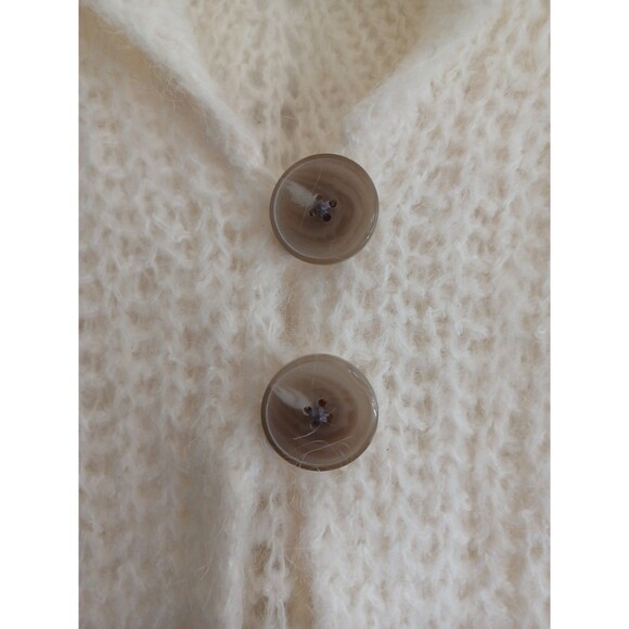 Eddie Bauer handknit mohair blend sweater vest womens M ivory soft light layer - Picture 3 of 10